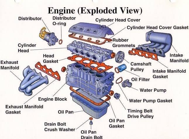 Engine Exploded View cylinder head