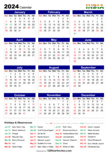 219471 2024 calendar india Mechanic37.in