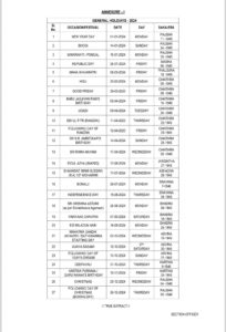 Telangana Government Holidays List 2024 Mechanic37.in