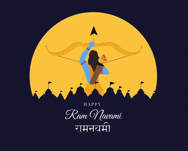 illustration of Lord Rama killing Ravana in Dussehra Navratri festival of Indi